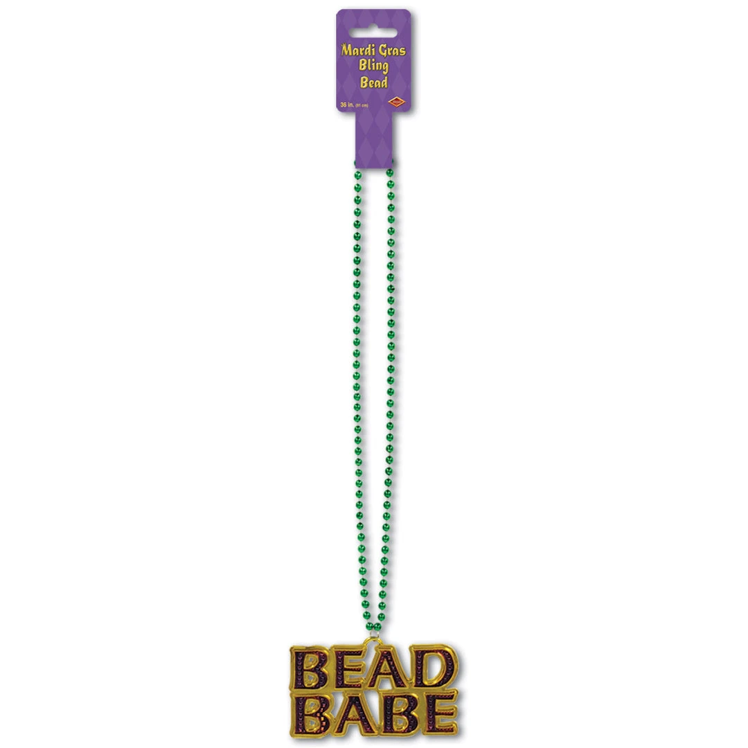 Mardi Gras Spot Beads With Bead Babe Medallion 3 Mardi Gras Spot Beads With Bead Babe Medallion