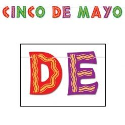 Sale Glittered Cinco De Mayo Streamer 85" X 10' (Each) Party Supplies