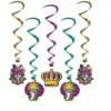 Plush Appeal, LLC Party Supplies Mardi Gras Whirl 3' 4" (Pack Of 5) 1 Plush Appeal, LLC Party Supplies Mardi Gras Whirl 3' 4" (Pack Of 5)