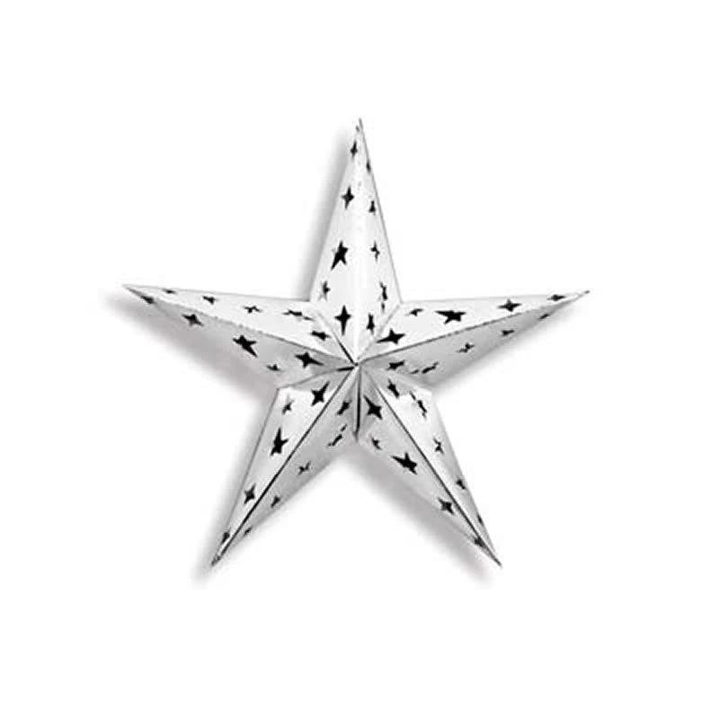 Sale Dimensional Silver Foil Star 12" (Each) Party Supplies 3 Sale Dimensional Silver Foil Star 12" (Each) Party Supplies