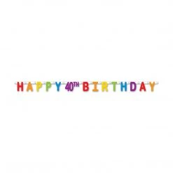 Plush Appeal, LLC Happy 40th Birthday Streamer 4.25" X 5' 6" (Each)