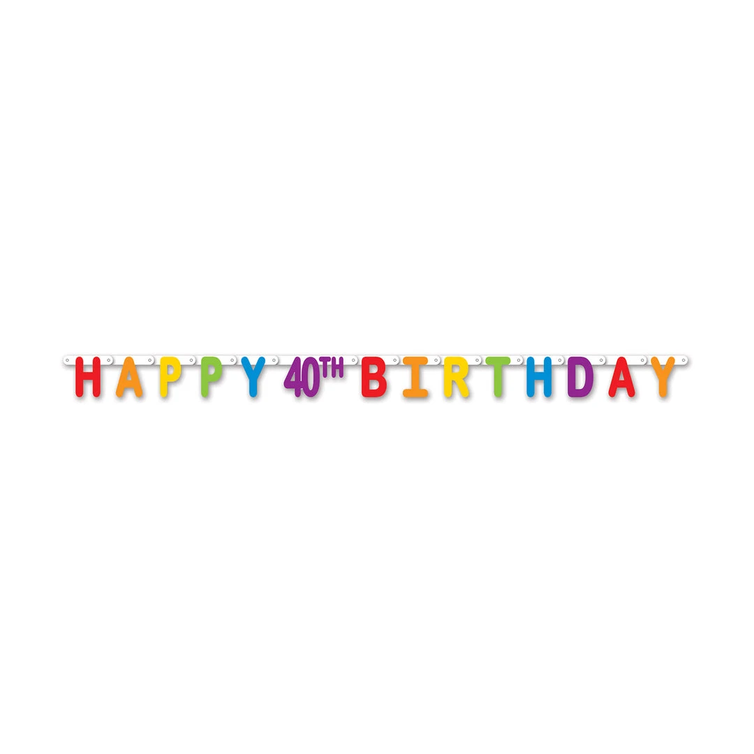 Plush Appeal, LLC Happy 40th Birthday Streamer 4.25" X 5' 6" (Each) 3 Plush Appeal, LLC Happy 40th Birthday Streamer 4.25" X 5' 6" (Each)