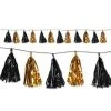 Plush Appeal, LLC Metallic Tassel Garland - Black And Gold 8' X 9.75" (Each)