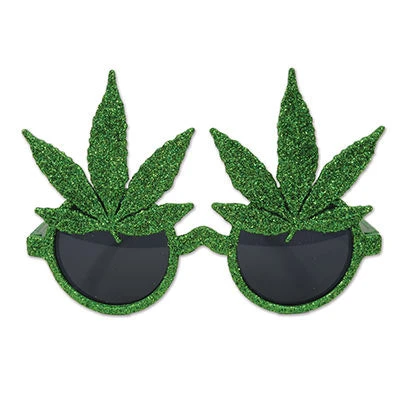 Mardi Gras Spot Glittered Weed Glasses (Each) Novelties 3 Mardi Gras Spot Glittered Weed Glasses (Each) Novelties