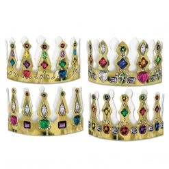 Plush Appeal, LLC Printed Jeweled Crown 4" (Each) Party Supplies