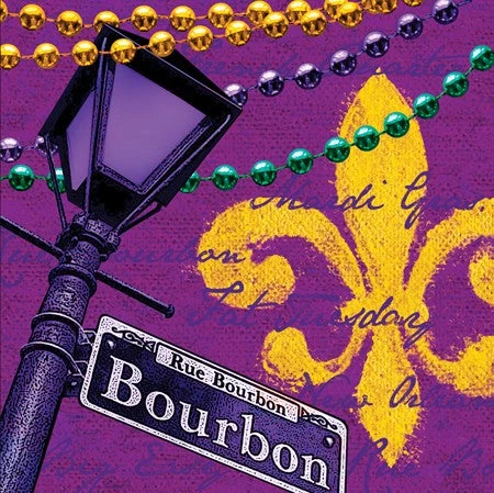 Mardi Gras Spot Rue Bourbon 2-Ply Lunch Napkins (Pack Of 18) 3 Mardi Gras Spot Rue Bourbon 2-Ply Lunch Napkins (Pack Of 18)
