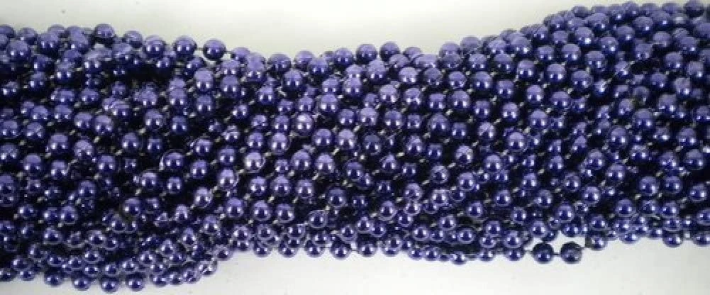 TB33 33" Round Metallic Dark Blue Mardi Gras Beads - 6 Dozen (72 Necklaces) 3 TB33 33" Round Metallic Dark Blue Mardi Gras Beads - 6 Dozen (72 Necklaces)