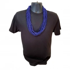 TB33 33" Round Metallic Navy Blue Mardi Gras Beads (6 Dozen - 72 Necklaces)