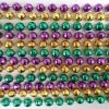 Mardi Gras Spot 33" 7.5mm Globe Metallic Purple, Gold And Green Mardi Gras Beads 1 Mardi Gras Spot 33" 7.5mm Globe Metallic Purple, Gold And Green Mardi Gras Beads