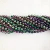 '- No Manufacturer - 33" 7.5mm Round Metallic Purple, Gold And Green 3 Tone Mardi Gras Beads