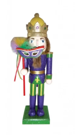 Mardi Gras Spot Tableware 14" Mardi Gras King Nutcracker (Each)