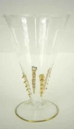 Sale Gifts & Apparel Ophelia Footed Water Glass Clear And 22k Gold 6" (Each)