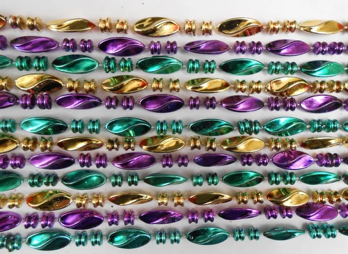 Plush Appeal, LLC 72" Swirl Metallic Purple, Gold And Green Mardi Gras Beads 3 Plush Appeal, LLC 72" Swirl Metallic Purple, Gold And Green Mardi Gras Beads