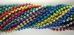 TBCS33 33" Round Metallic 6 Color Mardi Gras Beads (Case - 60 Dozen)