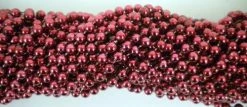 TB33 33" Round Metallic Burgundy Mardi Gras Beads (6 Dozen - 72 Necklaces)