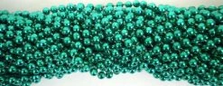 TB33 33" Round Metallic Green Mardi Gras Beads (6 Dozen - 72 Necklaces)
