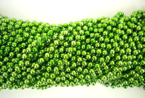 TB33 33" Round Metallic Lime Green Mardi Gras Beads (6 Dozen - 72 Necklaces) 3 TB33 33" Round Metallic Lime Green Mardi Gras Beads (6 Dozen - 72 Necklaces)