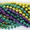 Sale 33" Round Metallic Purple, Gold And Green Mardi Gras Beads (Case - 60 Dozen)