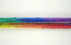 TBRAINB33 33" Round Metallic Rainbow 6 Section Mardi Gras Beads (6 Dozen - 72 Necklaces)