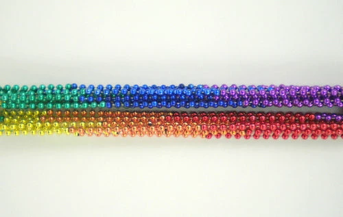 TBRAINB33 33" Round Metallic Rainbow 6 Section Mardi Gras Beads (6 Dozen - 72 Necklaces) TBRAINB33 33" Round Metallic Rainbow 6 Section Mardi Gras Beads (6 Dozen - 72 Necklaces)