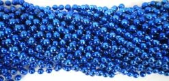 TB33 33" Round Metallic Royal Blue Mardi Gras Beads (6 Dozen - 72 Necklaces)
