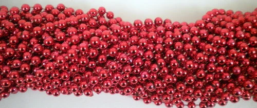 TB33 33" Round Metallic Red Mardi Gras Beads (6 Dozen - 72 Necklaces) TB33 33" Round Metallic Red Mardi Gras Beads (6 Dozen - 72 Necklaces)