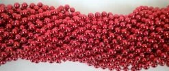 TBCS33 33" Round Metallic Red Mardi Gras Beads (Case - 60 Dozen)