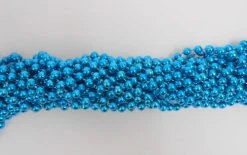 TB33 33" Round Metallic Turquoise Mardi Gras Beads (6 Dozen - 72 Necklaces)