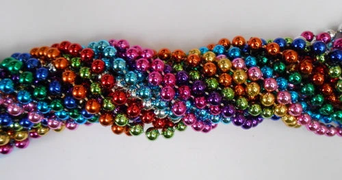 Mardi Gras Spot 33" 7.5mm Round Metallic 12 Color Mardi Gras Beads Mardi Gras Spot 33" 7.5mm Round Metallic 12 Color Mardi Gras Beads