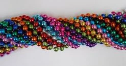 Mardi Gras Spot 33" 7.5mm Round Metallic 12 Color Mardi Gras Beads