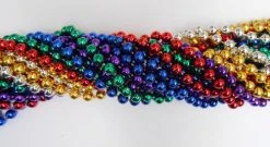 Plush Appeal, LLC 33" 7.5mm Round Metallic 6 Color Mardi Gras Beads