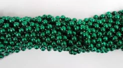 Mardi Gras Spot 33" 7.5mm Round Metallic Green Mardi Gras Beads
