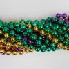 '- No Manufacturer - 33" 7.5mm Round Metallic Purple, Gold And Green Mardi Gras Beads