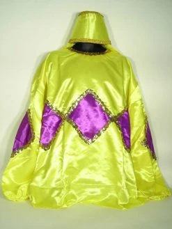Mardi Gras Spot Party Supplies #7 - Yellow Costume With Purple Trim (Each)