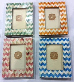 Sale 4" X 6" Herringbone Photo Frame - Green, Orange, Pink Or Turquoise (Each)