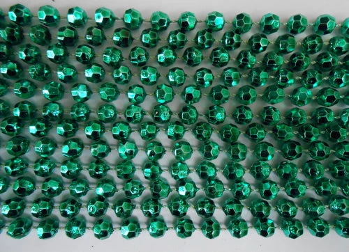 Mardi Gras Spot 48" 8mm Cut Metallic Green Mardi Gras Beads 3 Mardi Gras Spot 48" 8mm Cut Metallic Green Mardi Gras Beads