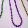 Mardi Gras Spot 48" 8mm Metallic Purple, Green And Gold Heart Beads 2 Mardi Gras Spot 48" 8mm Metallic Purple, Green And Gold Heart Beads