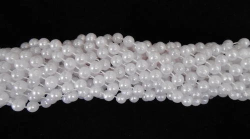 Mardi Gras Spot 48" 8mm Round Pearl White Mardi Gras Beads 3 Mardi Gras Spot 48" 8mm Round Pearl White Mardi Gras Beads