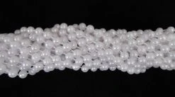 Mardi Gras Spot 48" 8mm Round Pearl White Mardi Gras Beads