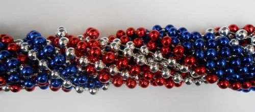 Mardi Gras Spot 48" 8mm Round Metallic Red Blue And Silver Mardi Gras Beads 3 Mardi Gras Spot 48" 8mm Round Metallic Red Blue And Silver Mardi Gras Beads