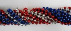 Mardi Gras Spot 48" 8mm Round Metallic Red Blue And Silver Mardi Gras Beads