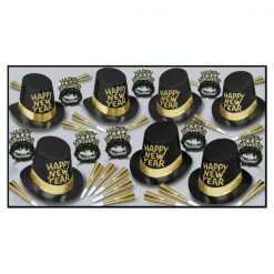 Sale Party Supplies Black And Gold New Year S Eve Kit For 50