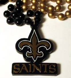 Mardi Gras Spot Beads 36" NFL Licensed New Orleans Saints Fleur De Lis Bead (Each)