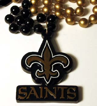 Mardi Gras Spot Beads 36" NFL Licensed New Orleans Saints Fleur De Lis Bead (Each) 3 Mardi Gras Spot Beads 36" NFL Licensed New Orleans Saints Fleur De Lis Bead (Each)