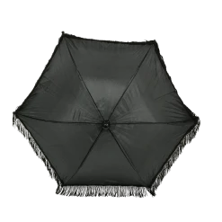 Mardi Gras Spot Novelties Black Umbrella With Fringe 14.5" (Each)