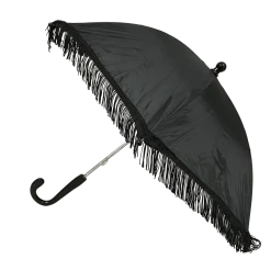 Mardi Gras Spot Novelties Black Umbrella With Fringe 14.5" (Each)