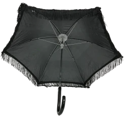 Mardi Gras Spot Novelties Black Umbrella With Fringe 14.5
