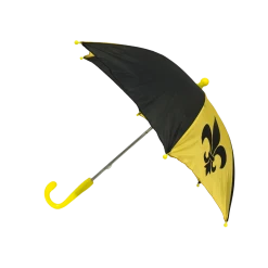 Mardi Gras Spot Black And Gold Umbrella With Fleur De Lis 14.5" (Each)