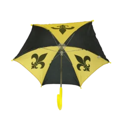 Mardi Gras Spot Black And Gold Umbrella With Fleur De Lis 14.5