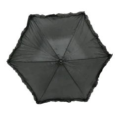 Mardi Gras Spot Novelties Black Umbrella With Ruffle 14.5" (Each)